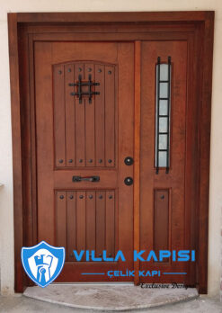 villa kapısı modelleri doğal ahşap kaplama villa kapıları çelik kapı modelleri