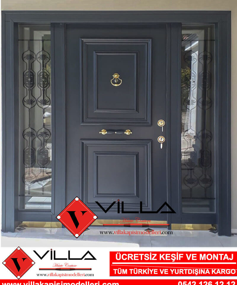 Ferforjeli Çelik Villa Kapısı Ahşap Villa Kapısı Modelleri Fiyatları Çelik Kapı Modelleri