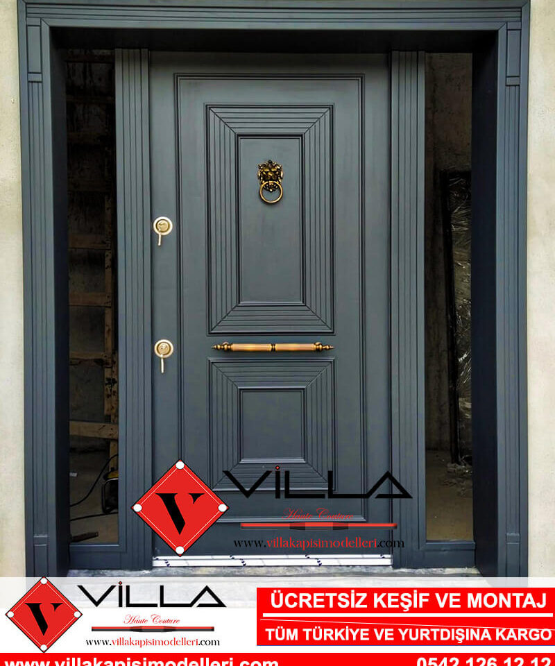 Gri Villa Kapısı Ahşap Villa Kapısı Modelleri Fiyatları Çelik Kapı Modelleri